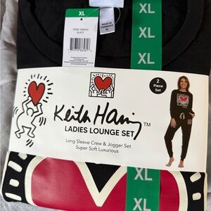 Keith Haring Ladies Lounge Set - Black and Red